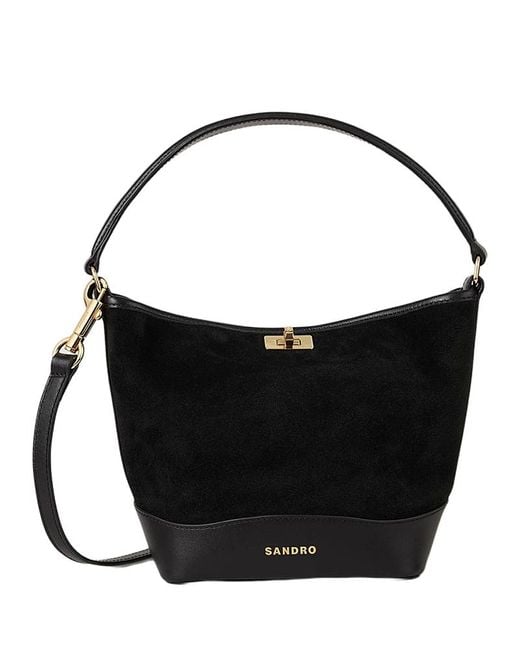 Sandro Black Mini Tangoso Bucket Bag