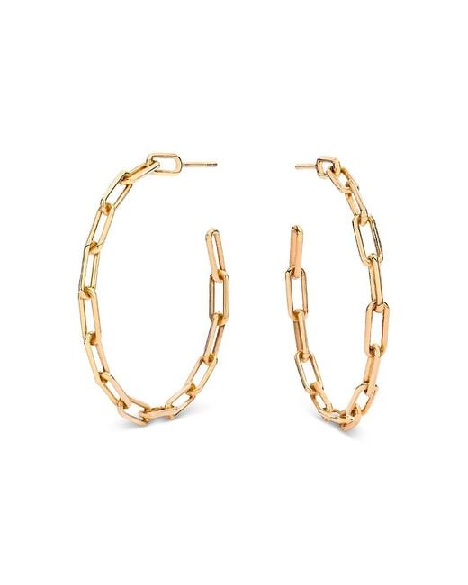 Walters Faith Metallic 18K Rose Saxon Chain Link Hoop Earrings