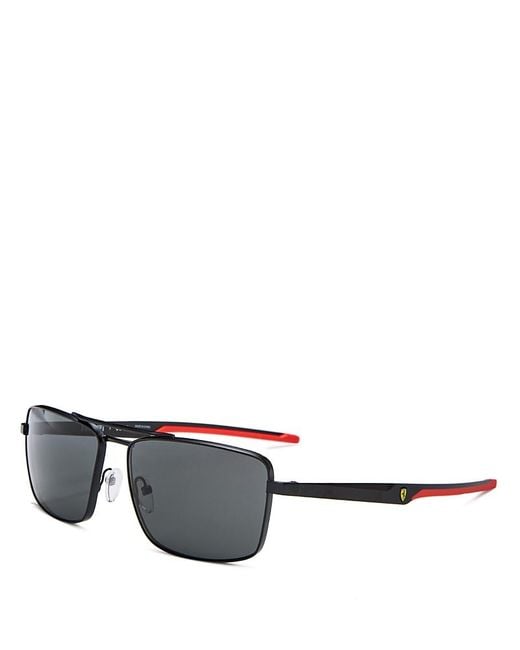 Ferrari Gray Square Sunglasses, 60Mm