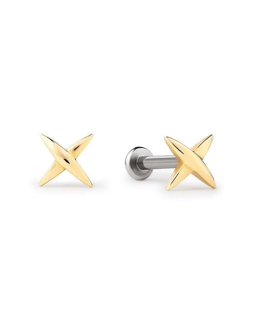 Ana Luisa Metallic Solid X Flatback Studs