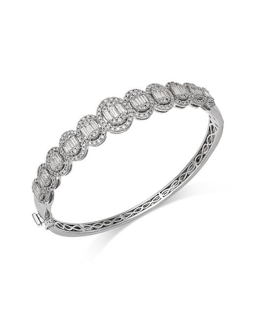 Bloomingdale's Fine Collection White Diamond Oval Mosaic Bangle Bracelet