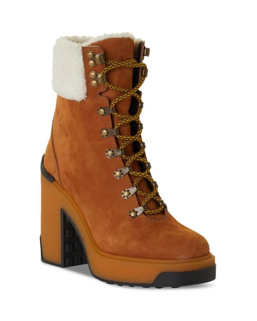 block heel booties brown
