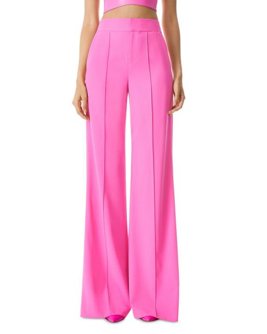 Alice + Olivia Synthetic Dylan High Waist Wide Leg Pants in French Rose ...