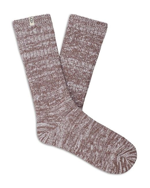 Ugg Gray Rib Knit Crew Socks