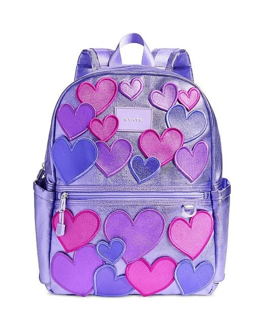 State Purple Kane 3D Hearts Backpack