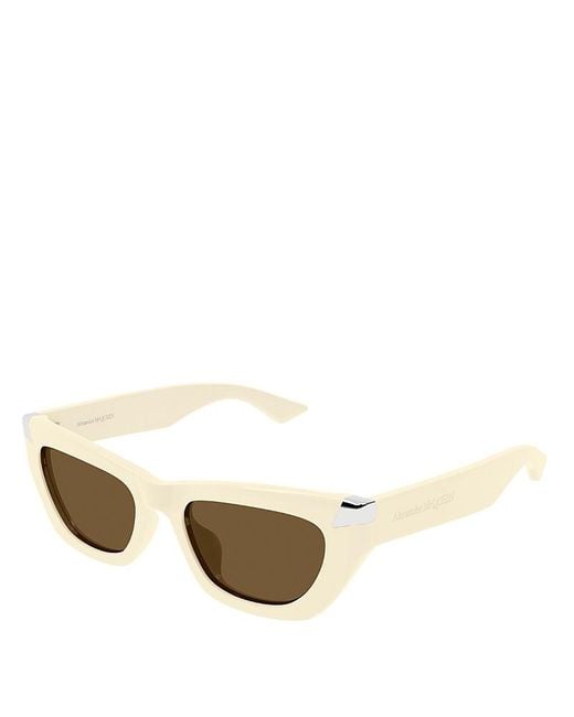 Alexander McQueen Natural Punk Rivet Cat Eye Sunglasses, 53Mm