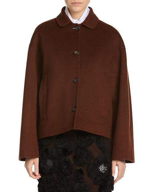 Marni Brown Cropped Long Sleeve Jacket