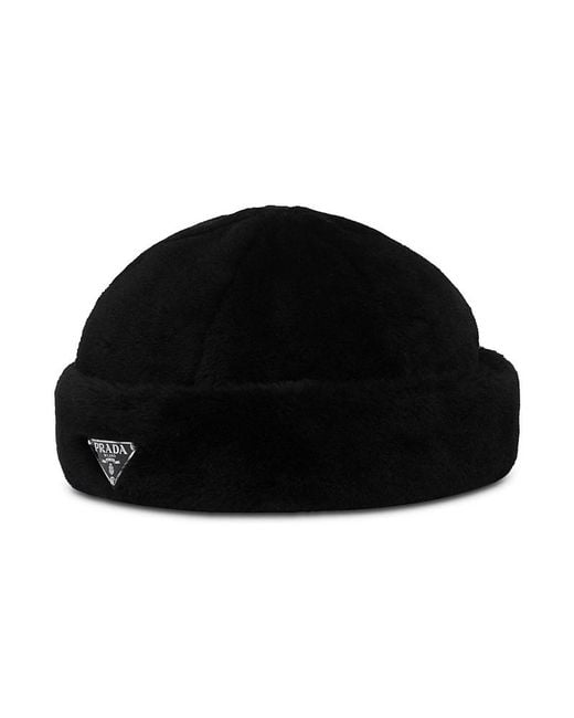 Prada Black Shearling Hat for men