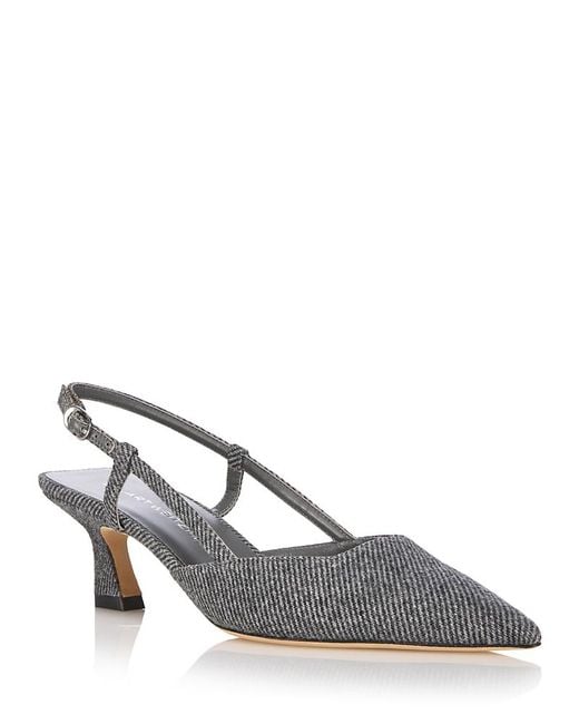 Stuart Weitzman Metallic Vinnie 50 Slingback Pumps