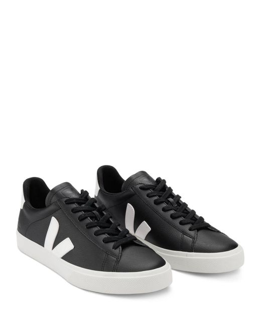 Veja Leather Campo Dune Low Top Sneakers in Black/White (Black) for Men