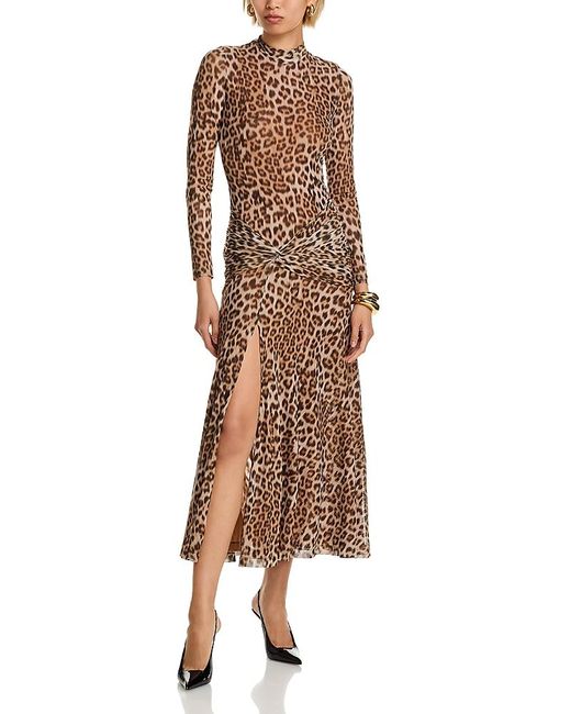 Bardot Brown Lea Mesh Midi Dress