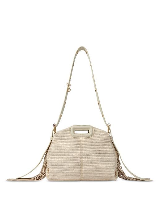 Maje Natural Raffia Effect Miss M Mini Bag