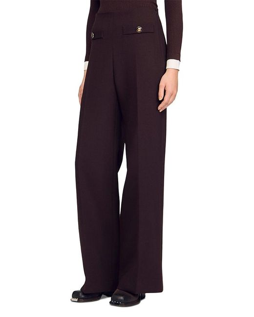 Sandro Purple Flared Trousers