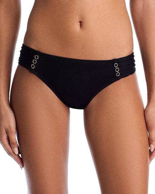 Robin Piccone Black Amy Tab Side Bikini Bottom