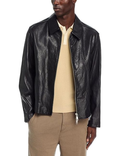 HUGO Black Liro Leather Jacket for men
