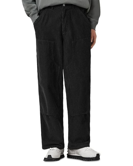 AllSaints Black Dunstan Relaxed Fit Trousers for men
