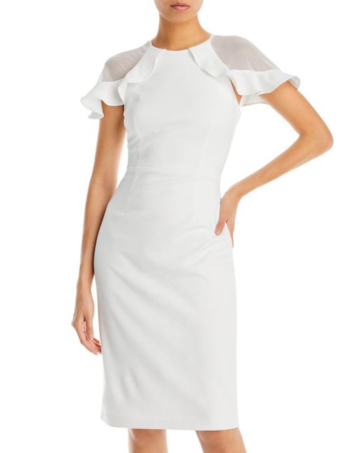 Eliza J Ruffle Sleeve Cocktail Dress in White Lyst