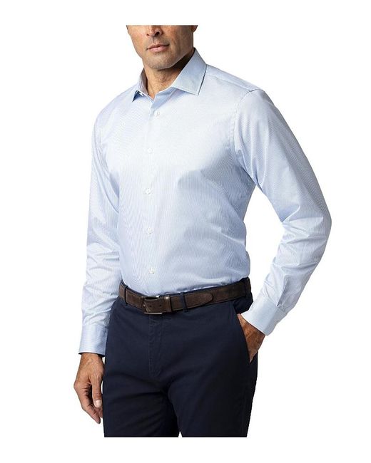 Robert Talbott Blue Reynolds Mini Stripe Twill Contemorary Fit Shirt for men