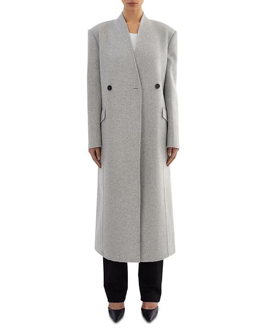 Lamarque Gray Double Face Wool Coat