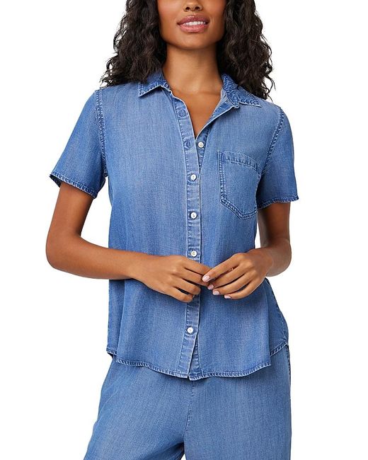 Bella Dahl Blue Pocket Shirt