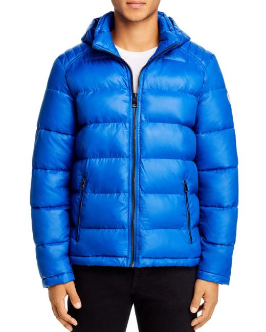 Guess Puffer Jacket in Blue for Men | Lyst