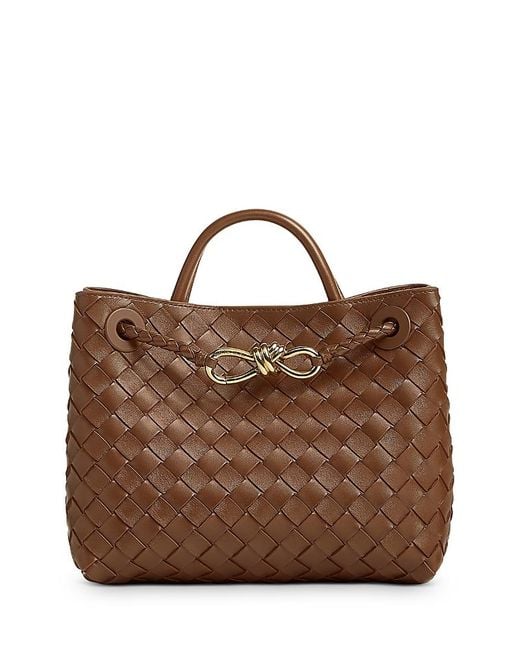 Bottega Veneta Brown Small Andiamo Top Handle Bag