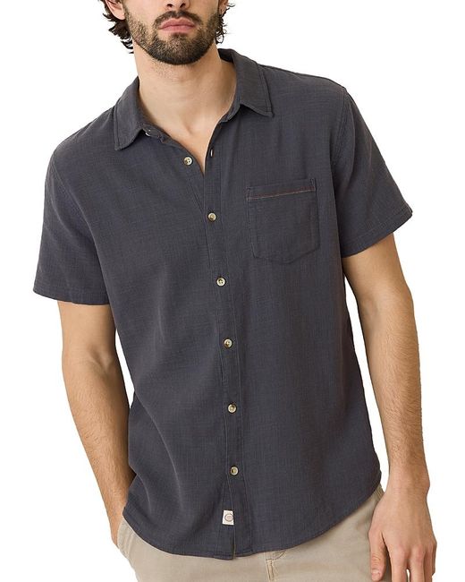 Marine Layer Gray Stretch Selvage Short Sleeve Shirt for men