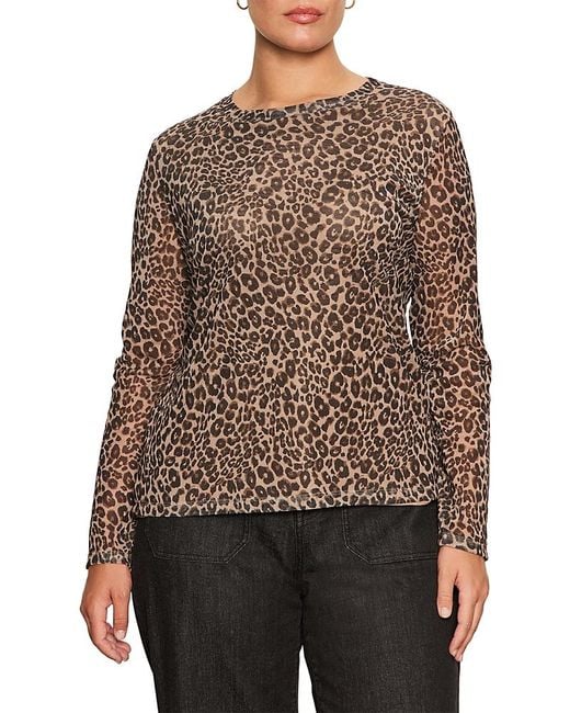 Sanctuary Brown Perfect Leopard Print Top