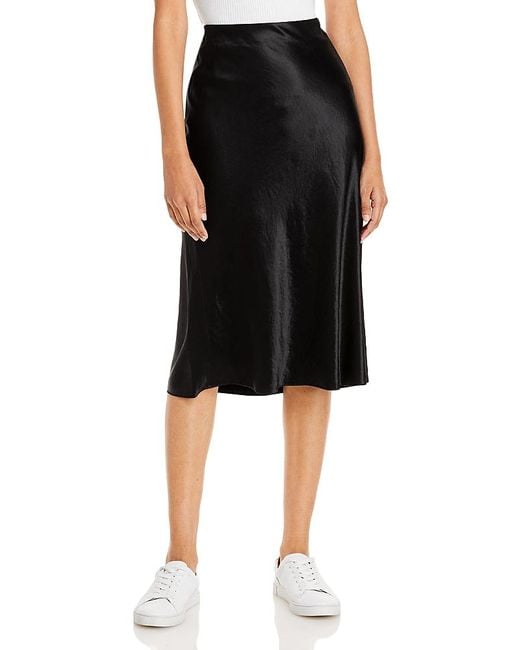 Vince Black Satin Slip Skirt