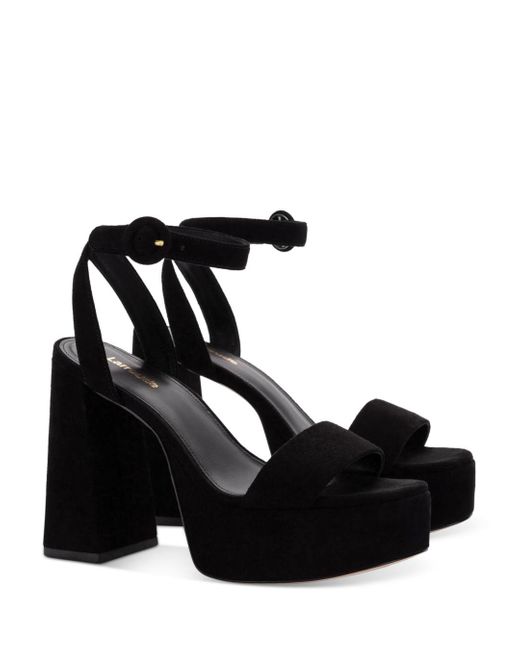 Larroude Leather Dolly High Heel Platform Sandals in Black Lyst