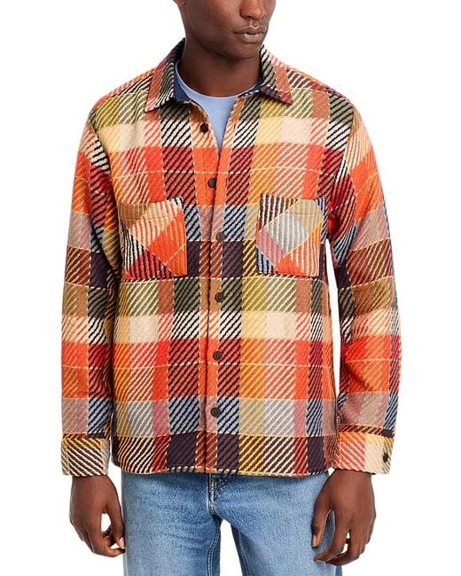Wax London Orange Whiting Overshirt for men