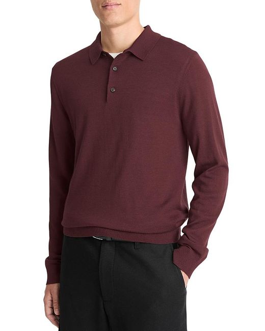 Vince Purple Merino Polo for men