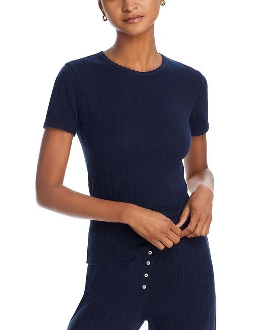 Leset Blue Pointelle Tee