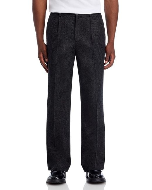 FRAME Blue Pinstriped Wool Blend Wide Leg Trousers for men