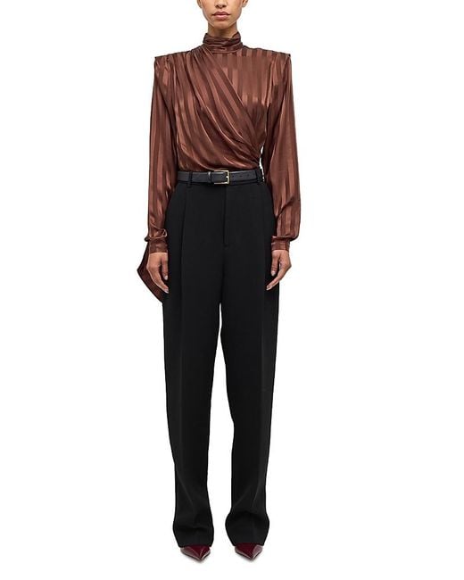 Ronny Kobo Brown Poppins High Neck Bodysuit