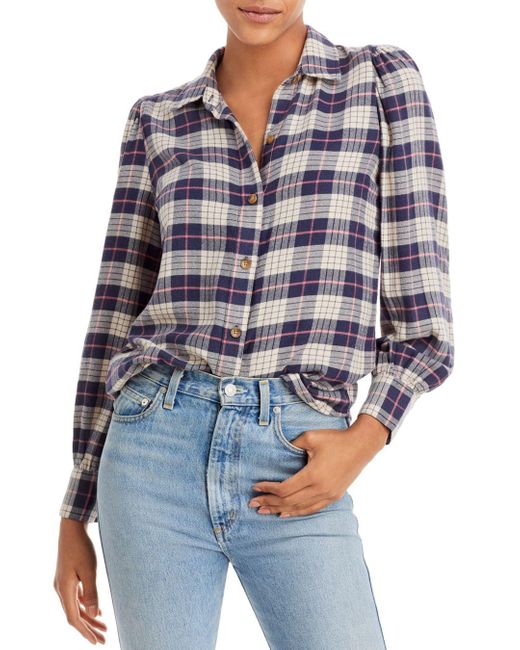 Rails Angelica Plaid Flannel Button Down Shirt in Almond Pink (Blue) Lyst