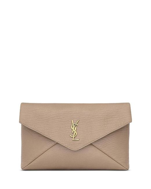Saint Laurent Natural Cassandre Large Envelope Pouch