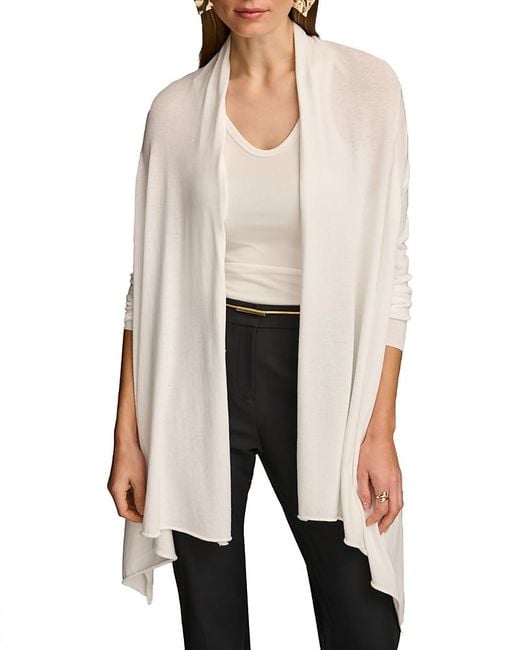 Donna Karan White Donna Karan Drape Cardigan