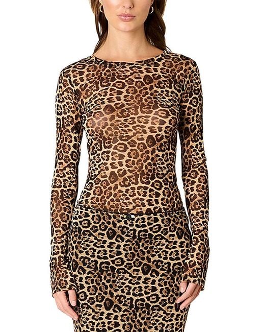 Nia Black Fox Cheetah Print Top
