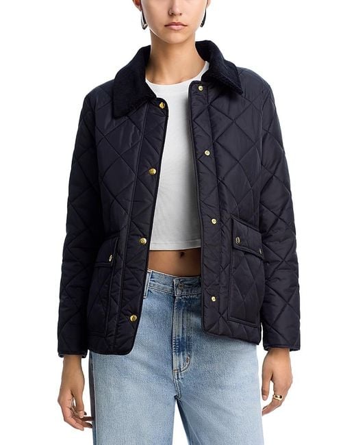 Aqua Blue Quilted Barn Jacket