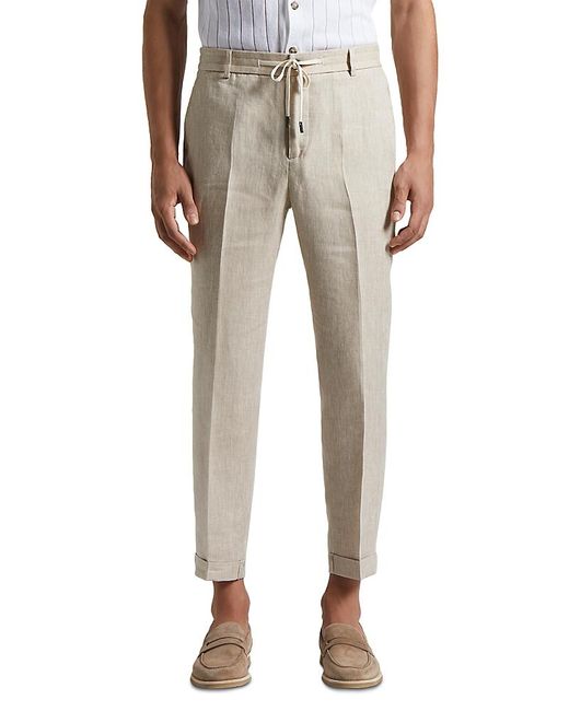 Peserico Natural Linen Drawstring Jogger Pant for men