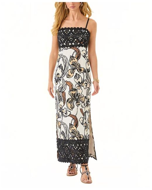 Lilly Pulitzer Women's Black Vena Stretch Maxi Dress - hulwithkids.com