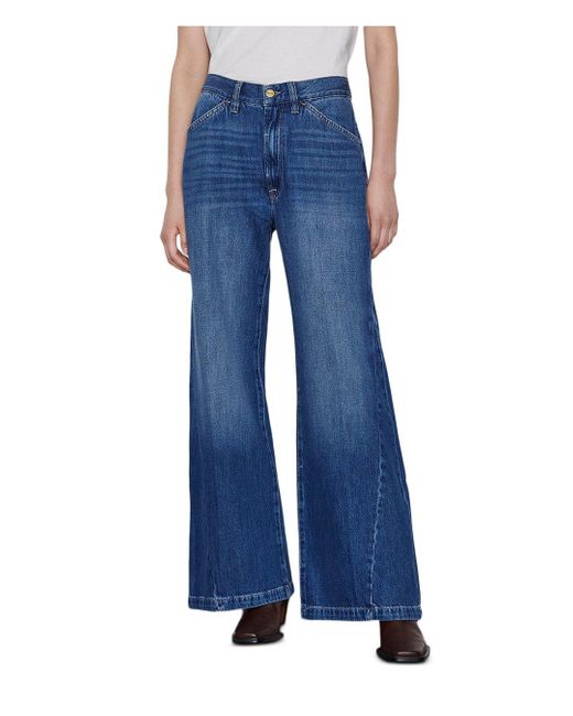 FRAME Denim Le Baggy Palazzo Jeans In Seafarer in Blue - Lyst