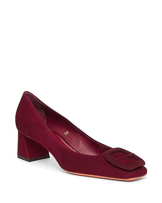 Santoni Purple Suede Low-Heel Pump