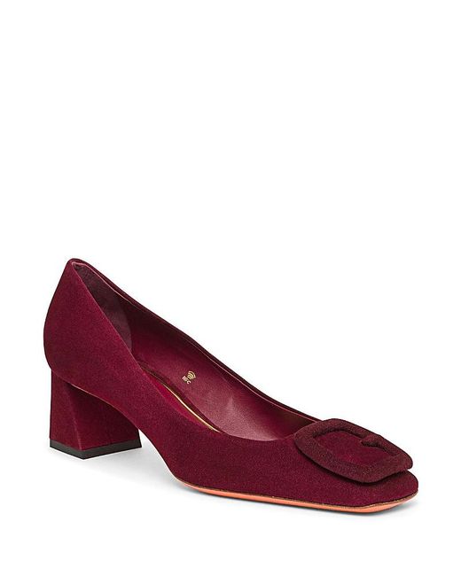 Santoni Purple Suede Low-Heel Pump