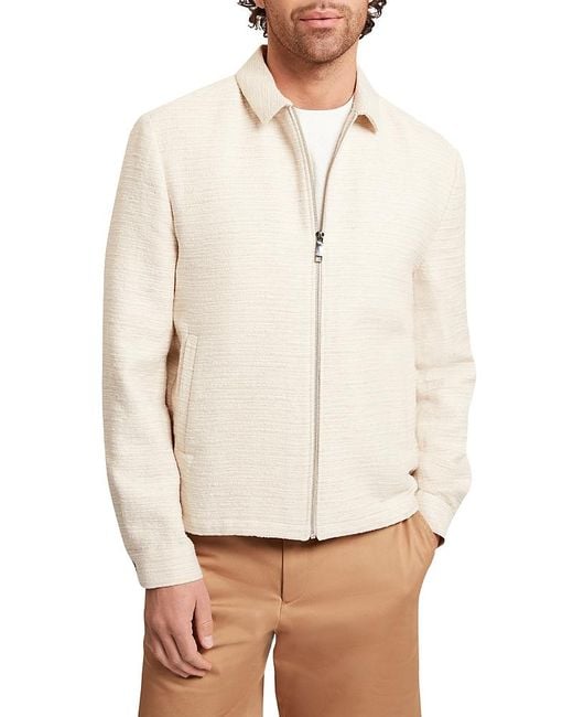 Ted Baker White Rustich Harrington Textured Jacket for men
