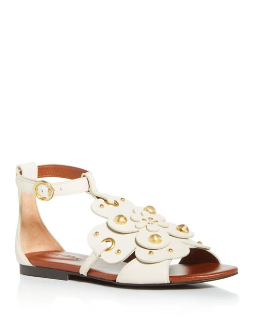See By Chloé Women's Haya Floral Stud Sandals | Lyst