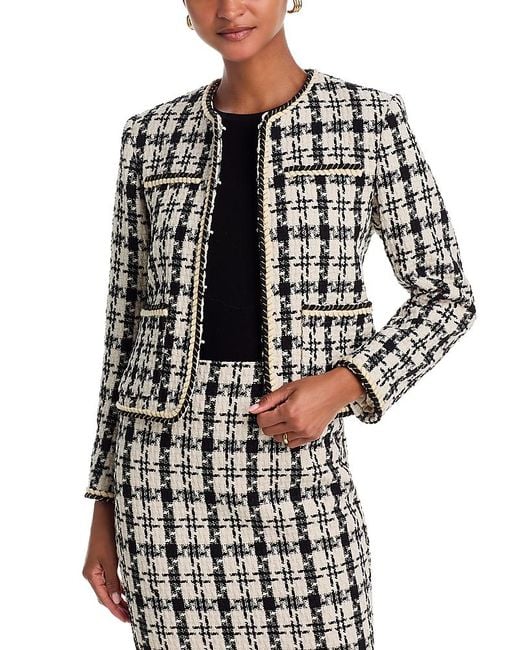 Aqua Black Houndstooth Tweed Jacket