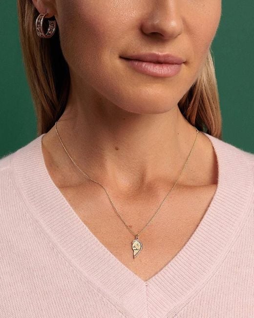 Sydney Evan Natural 14K Multi Gemstone & Diamond Accent Wicked Best Friends Mizpah Heart Pendant Necklaces, Set Of 2