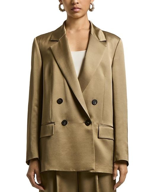 Peserico Green Boyfriend Fit Double Breasted Blazer